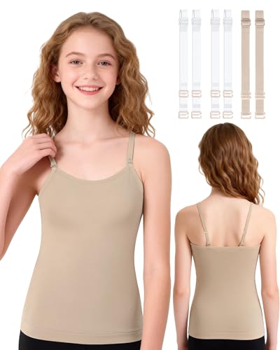 Amazon.com: HotGains Girls Nude Camisole Tank Tops, Stretch